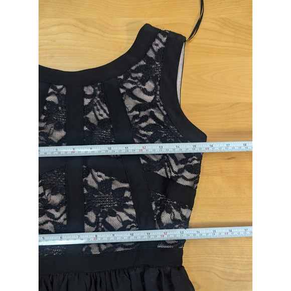 MORGAN & CO Black Lace & Chiffon Hi Low Formal Dress Size 3/4 A1 - Picture 8 of 8